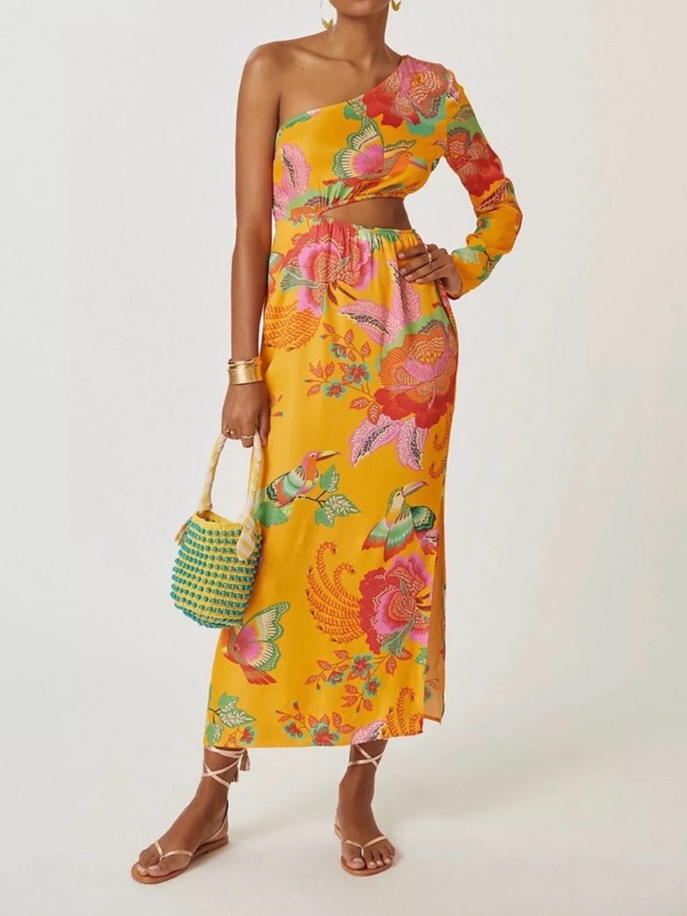 Farm Rio x Anthropologie Single-Shoulder Printed Maxi Dress - Picture 4 of 14